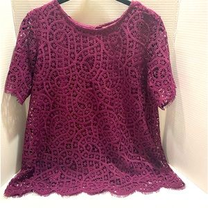 - PHILOSOPHY REPUBLIC FLORAL EMBROIDERED LACE TOP small